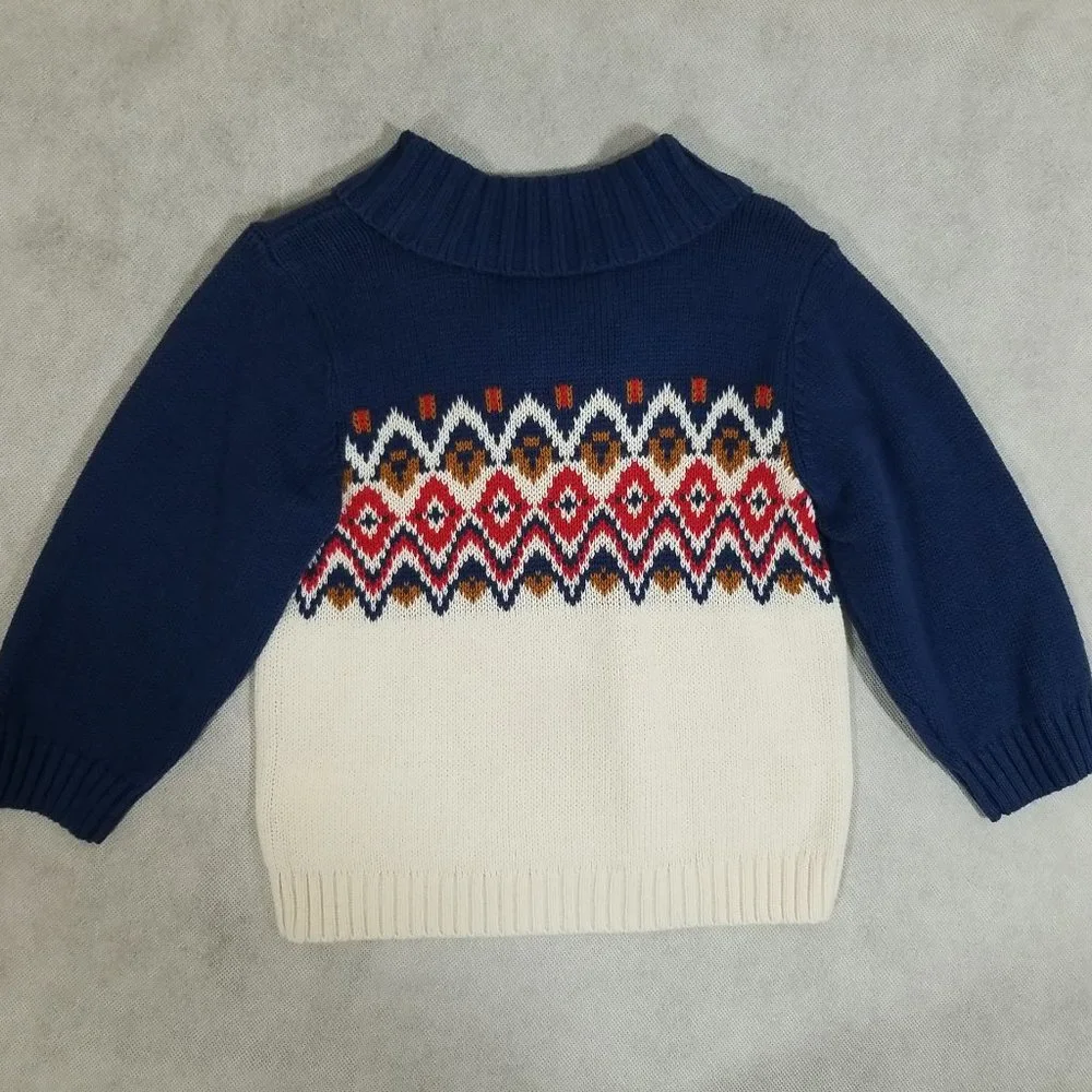 Old Navy Knit Sweater with Mock Button Neck Boys Size‎ 6-12 mo